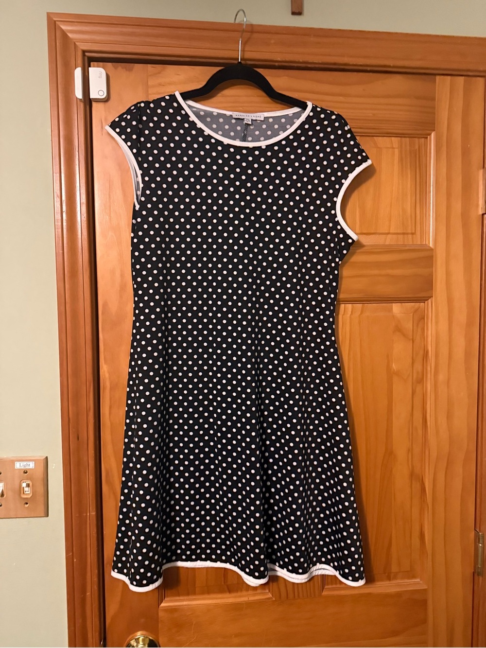 Polka Dot Black & White Fit-and-Flare Dress by Annalee & Hope